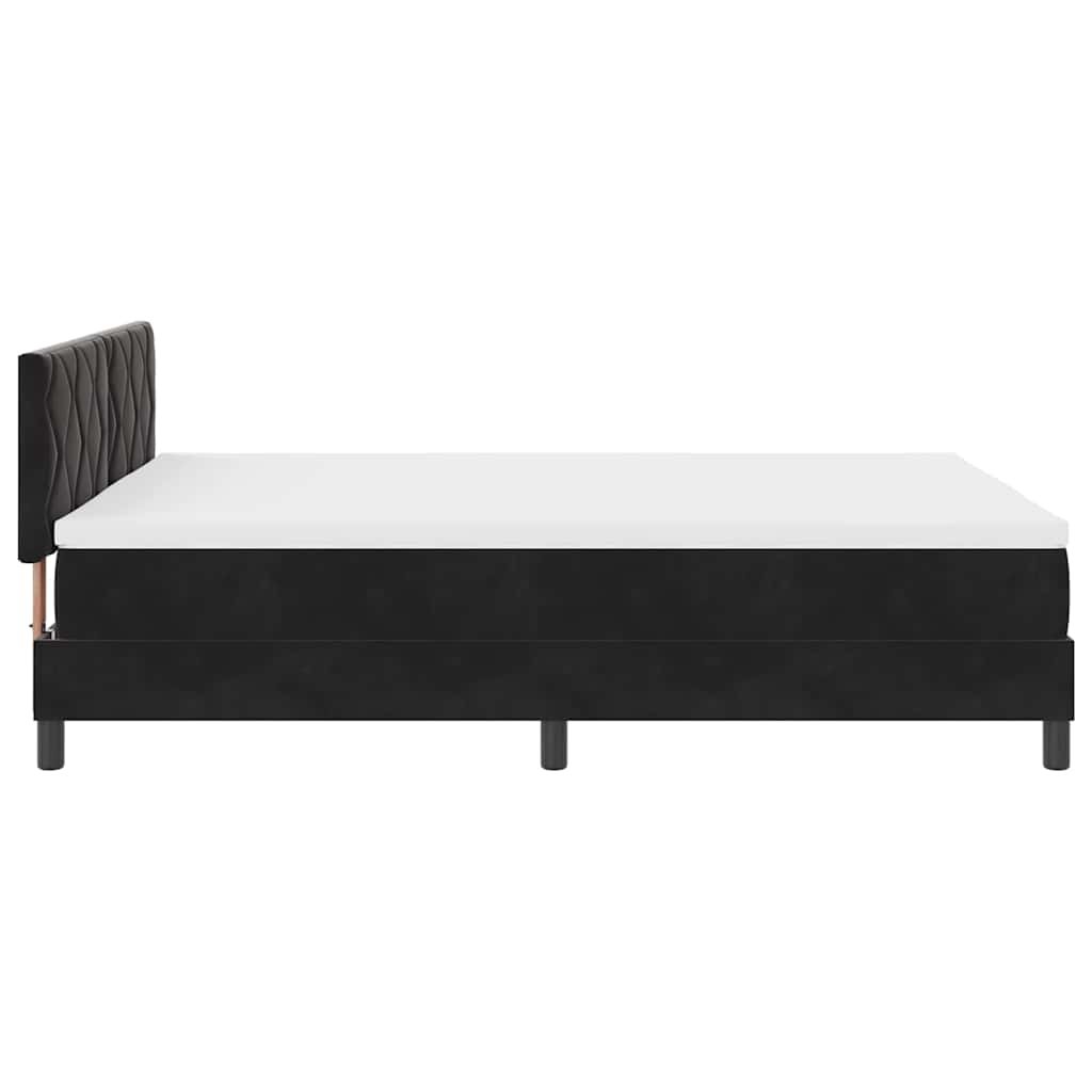 Letto a molle con testiera Nero 160 x 200 cm Velluto | homemem39