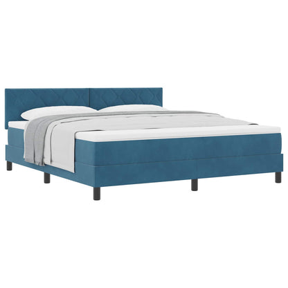 Letto a molle con testiera Blu Scuro 180 x 200 cm Velluto | homemem39