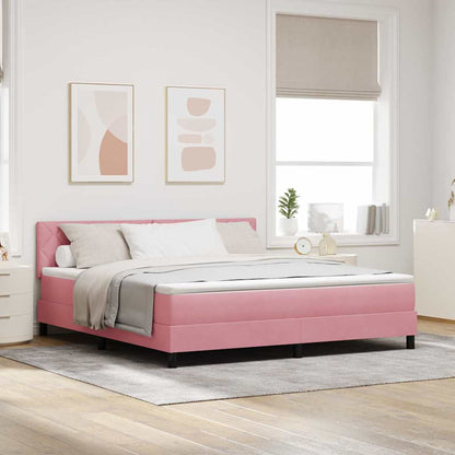 Letto a molle con testiera Rosa 180 x 200 cm Velluto | homemem39