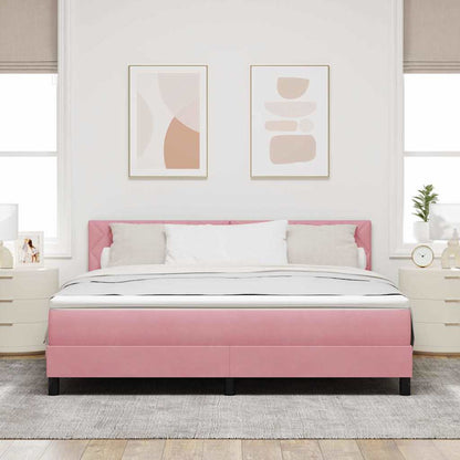 Letto a molle con testiera Rosa 180 x 200 cm Velluto | homemem39
