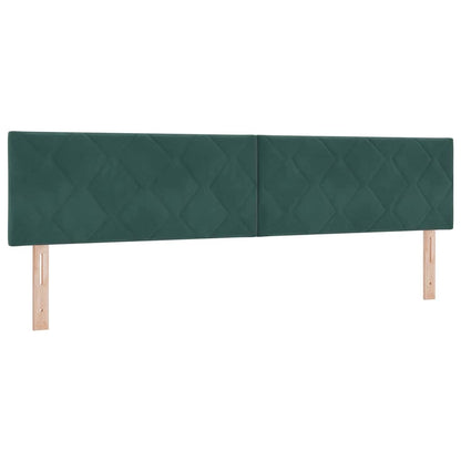 Letto a molle con materasso Verde Scuro 200 x 200 cm Velluto