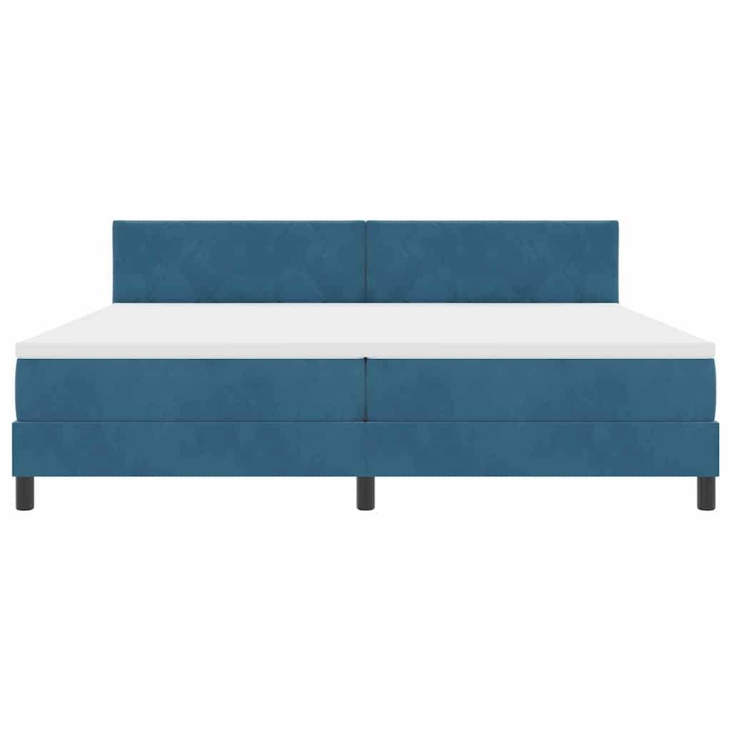 Letto a molle con testiera Blu Scuro 200 x 200 cm Velluto | homemem39