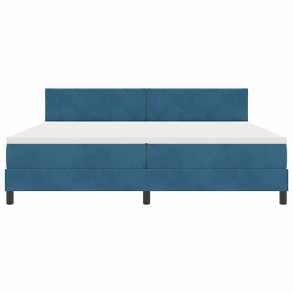Letto a molle con testiera Blu Scuro 200 x 200 cm Velluto | homemem39