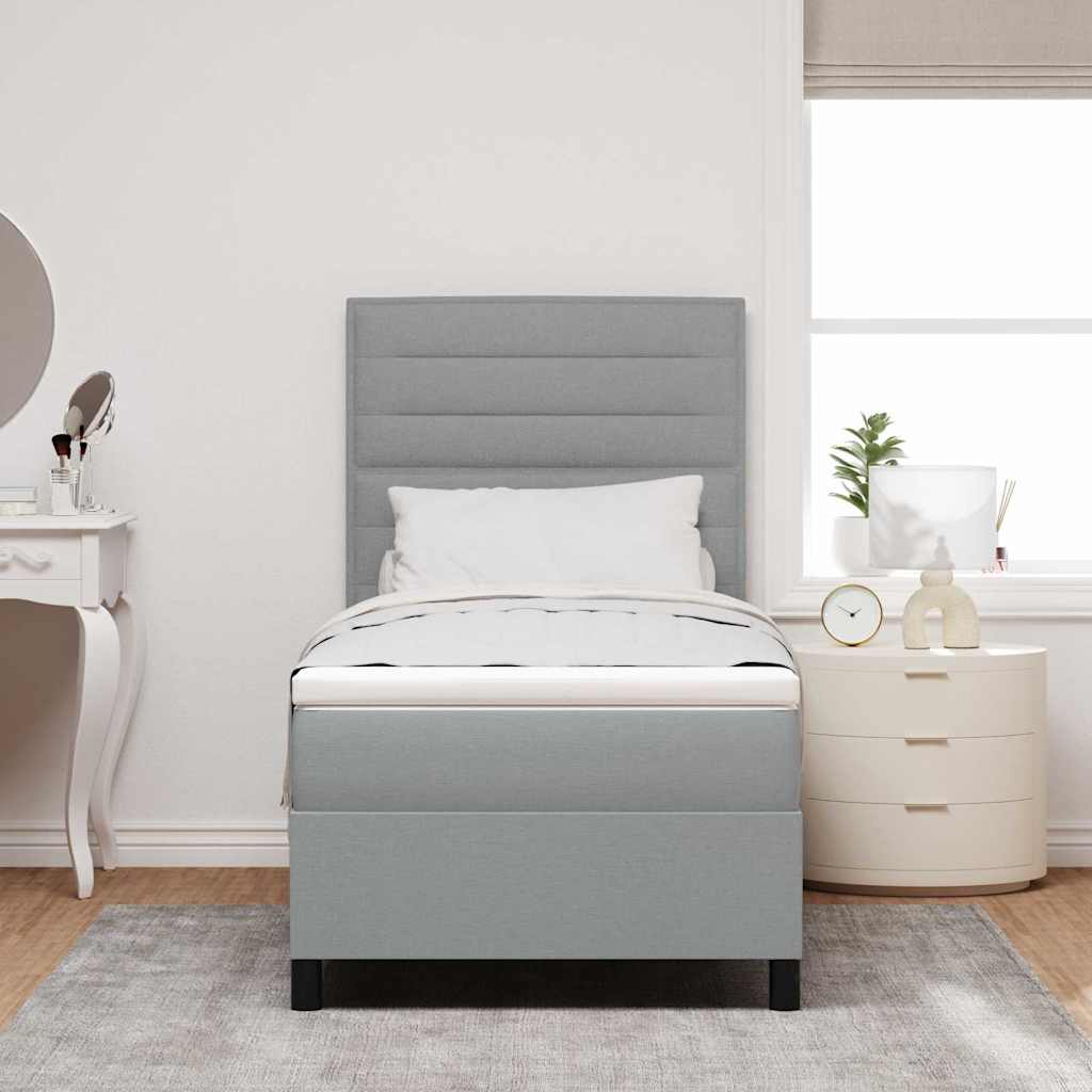 Letto a molle con materasso Grigio chiaro 80 x 200 cm Tessuto | homemem39
