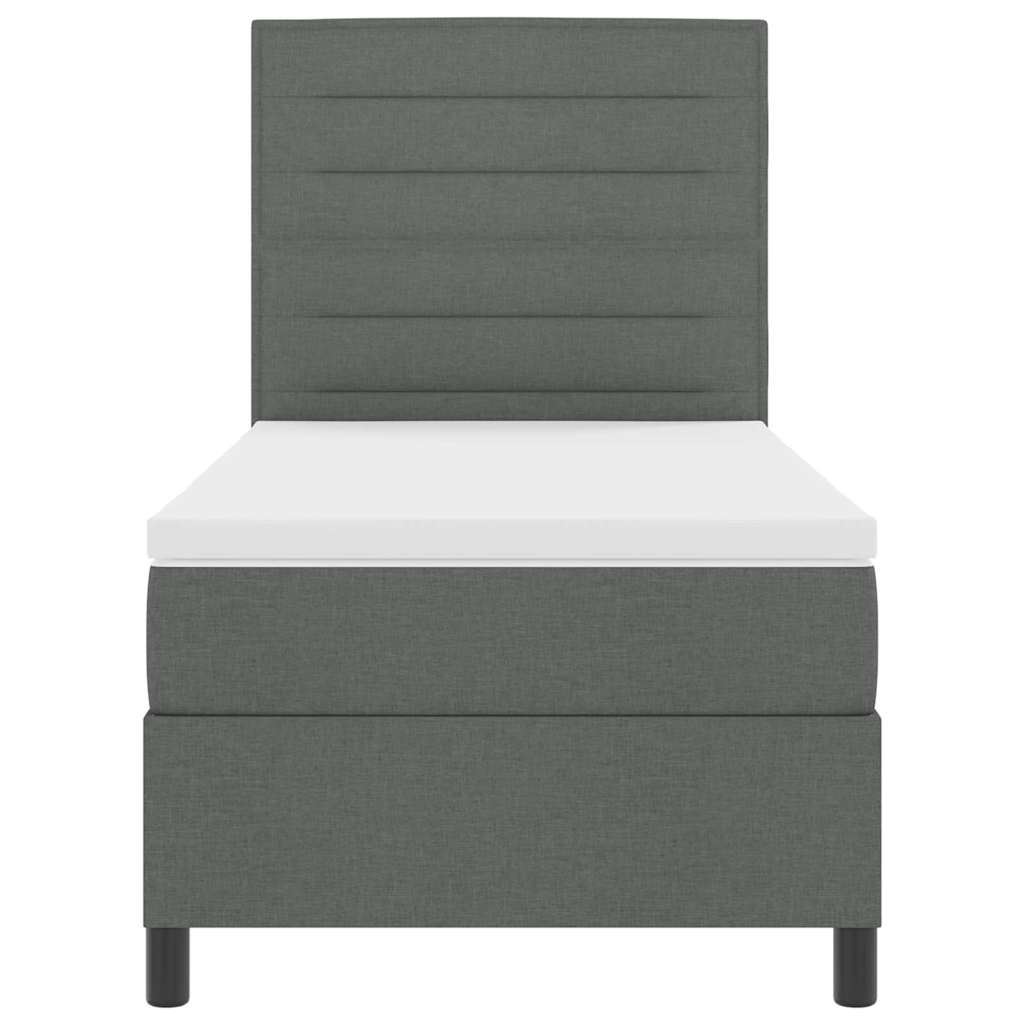 Letto a molle con materasso Grigio scuro 80 x 200 cm Tessuto | homemem39