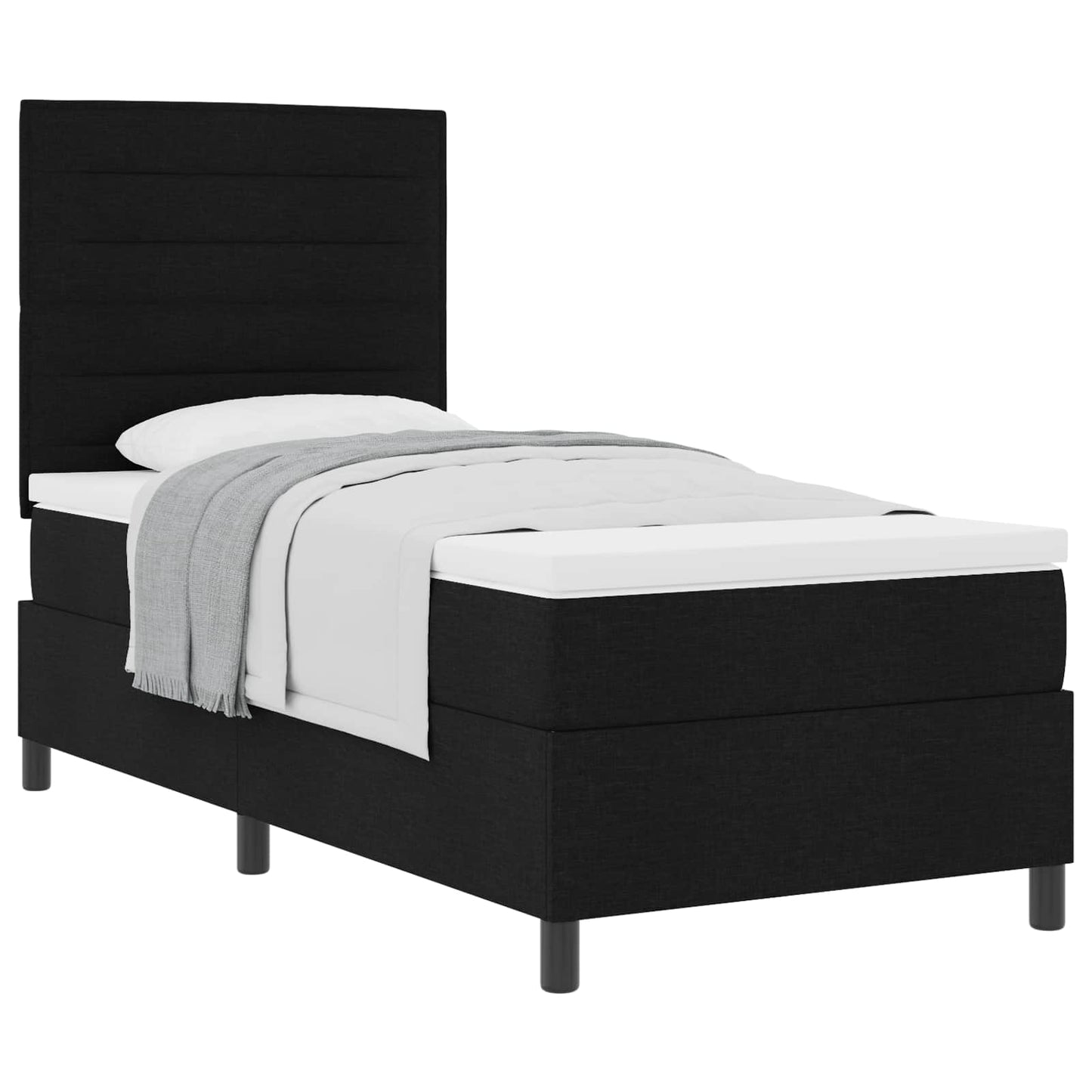 Letto a molle con materasso Nero 90 x 200 cm Tessuto | homemem39