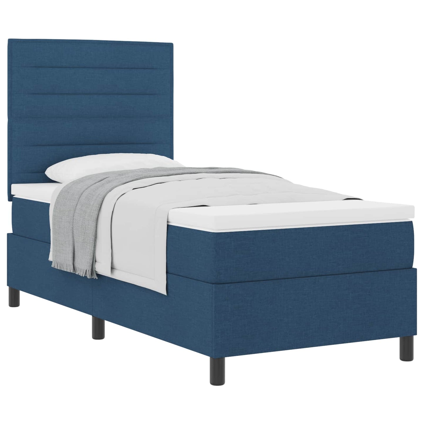 Letto a molle con materasso Blu 90 x 200 cm Tessuto | homemem39