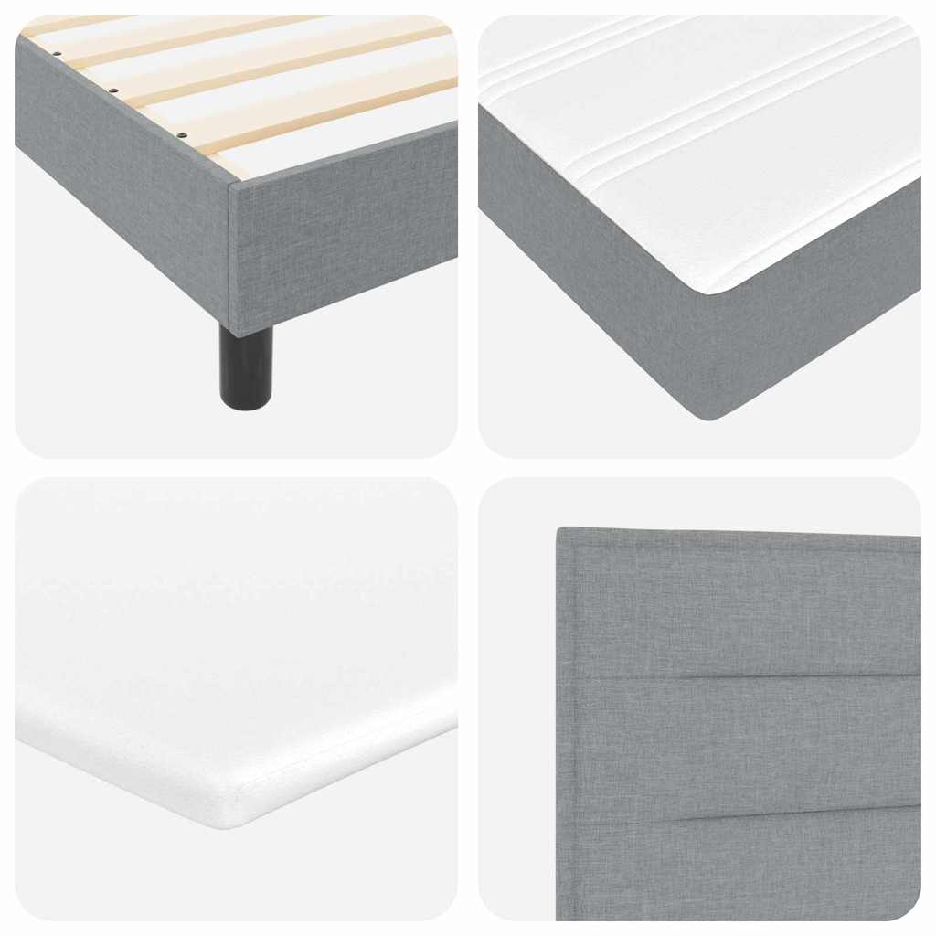 Letto a molle con materasso Grigio chiaro 100 x 200 cm Tessuto | homemem39