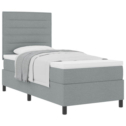 Letto a molle con materasso Grigio chiaro 100 x 200 cm Tessuto | homemem39