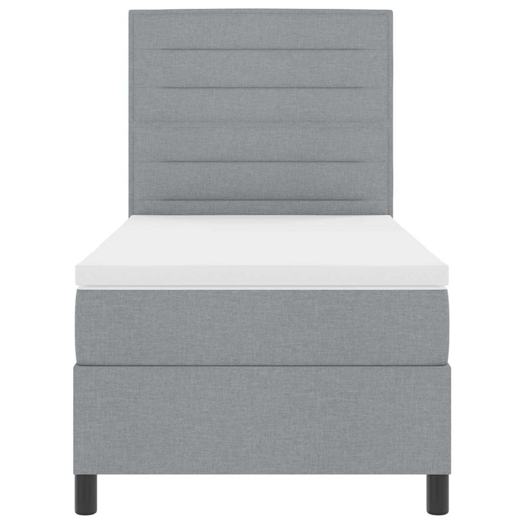 Letto a molle con materasso Grigio chiaro 100 x 200 cm Tessuto | homemem39