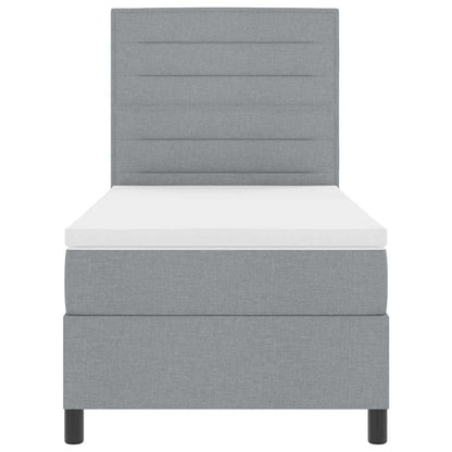 Letto a molle con materasso Grigio chiaro 100 x 200 cm Tessuto | homemem39