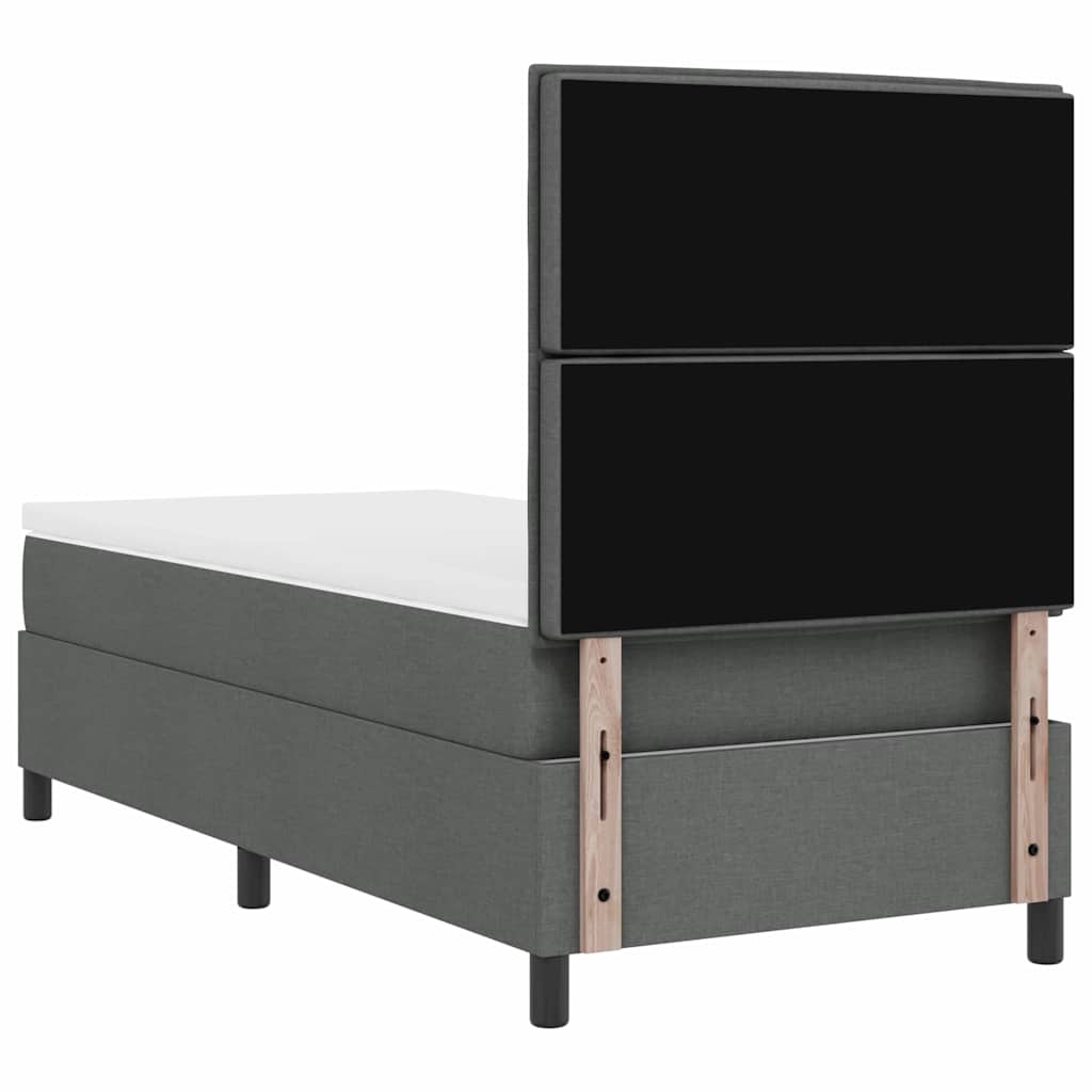 Letto a molle con materasso Grigio scuro 100 x 200 cm Tessuto | homemem39