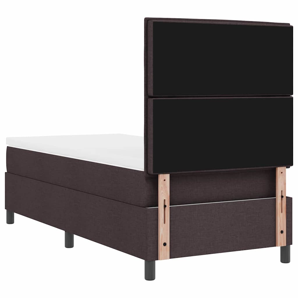 Letto a molle con materasso Marrone Scuro 100 x 200 cm Tessuto | homemem39