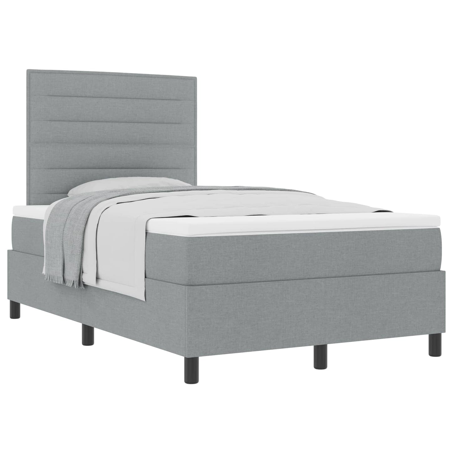 Letto a molle con materasso Grigio chiaro 120 x 190 cm Tessuto | homemem39