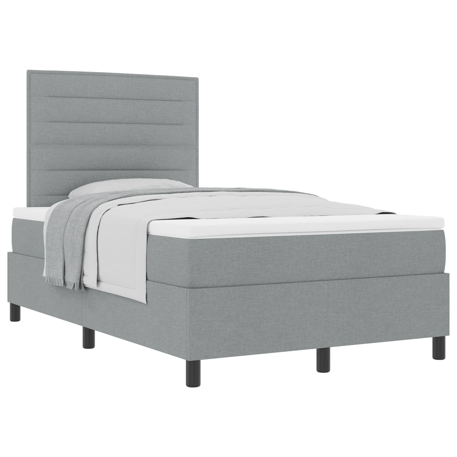 Letto a molle con materasso Grigio chiaro 120 x 190 cm Tessuto | homemem39