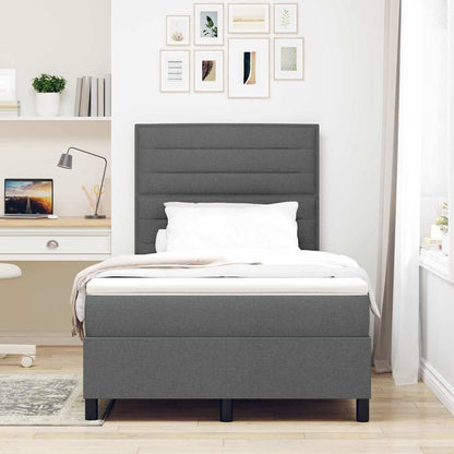 Letto a molle con materasso Grigio scuro 120 x 190 cm Tessuto | homemem39