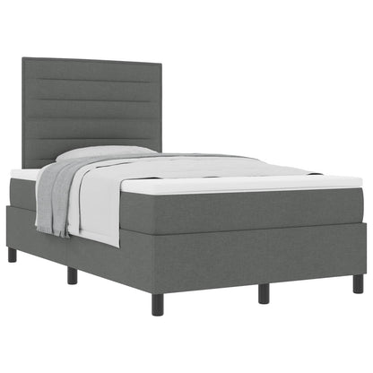 Letto a molle con materasso Grigio scuro 120 x 190 cm Tessuto | homemem39