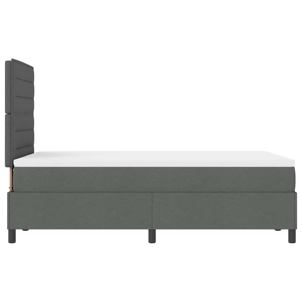 Letto a molle con materasso Grigio scuro 120 x 190 cm Tessuto | homemem39