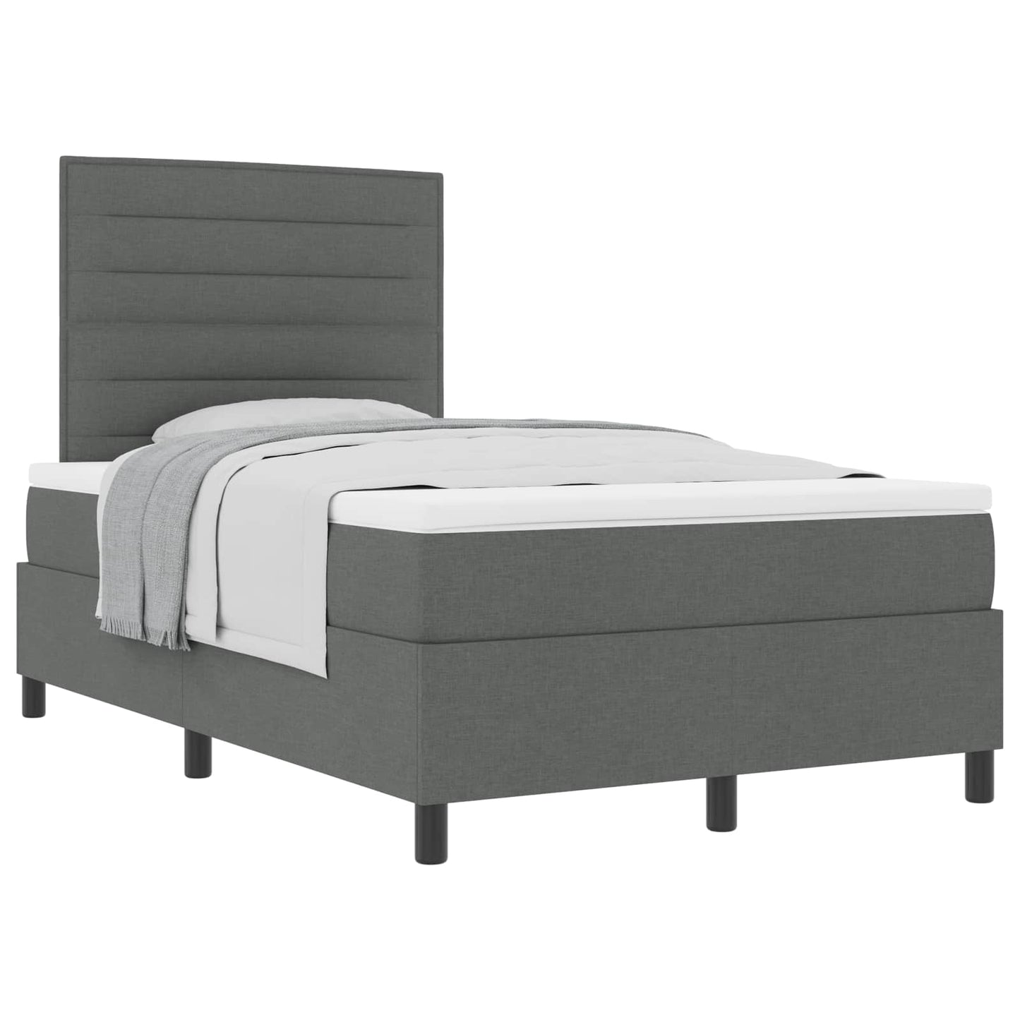 Letto a molle con materasso Grigio scuro 120 x 200 cm Tessuto | homemem39
