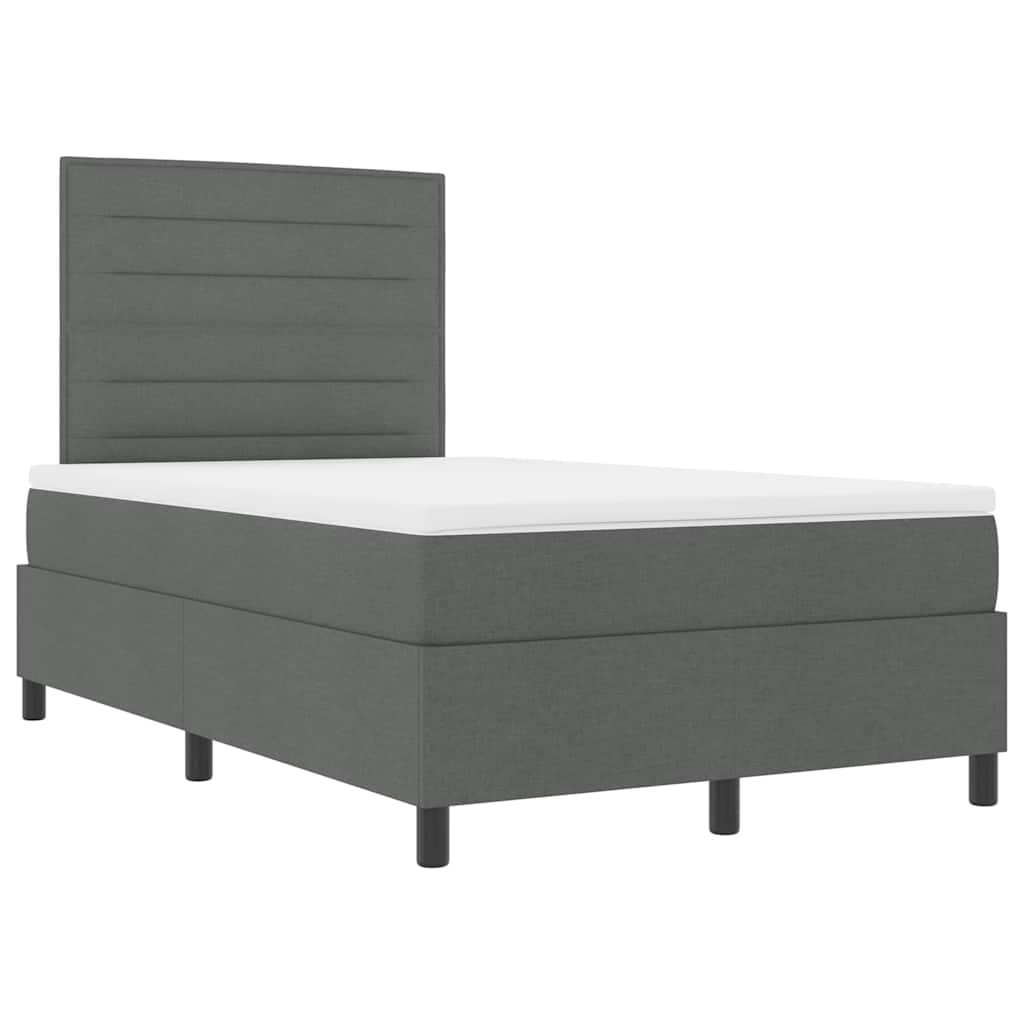 Letto a molle con materasso Grigio scuro 120 x 200 cm Tessuto | homemem39