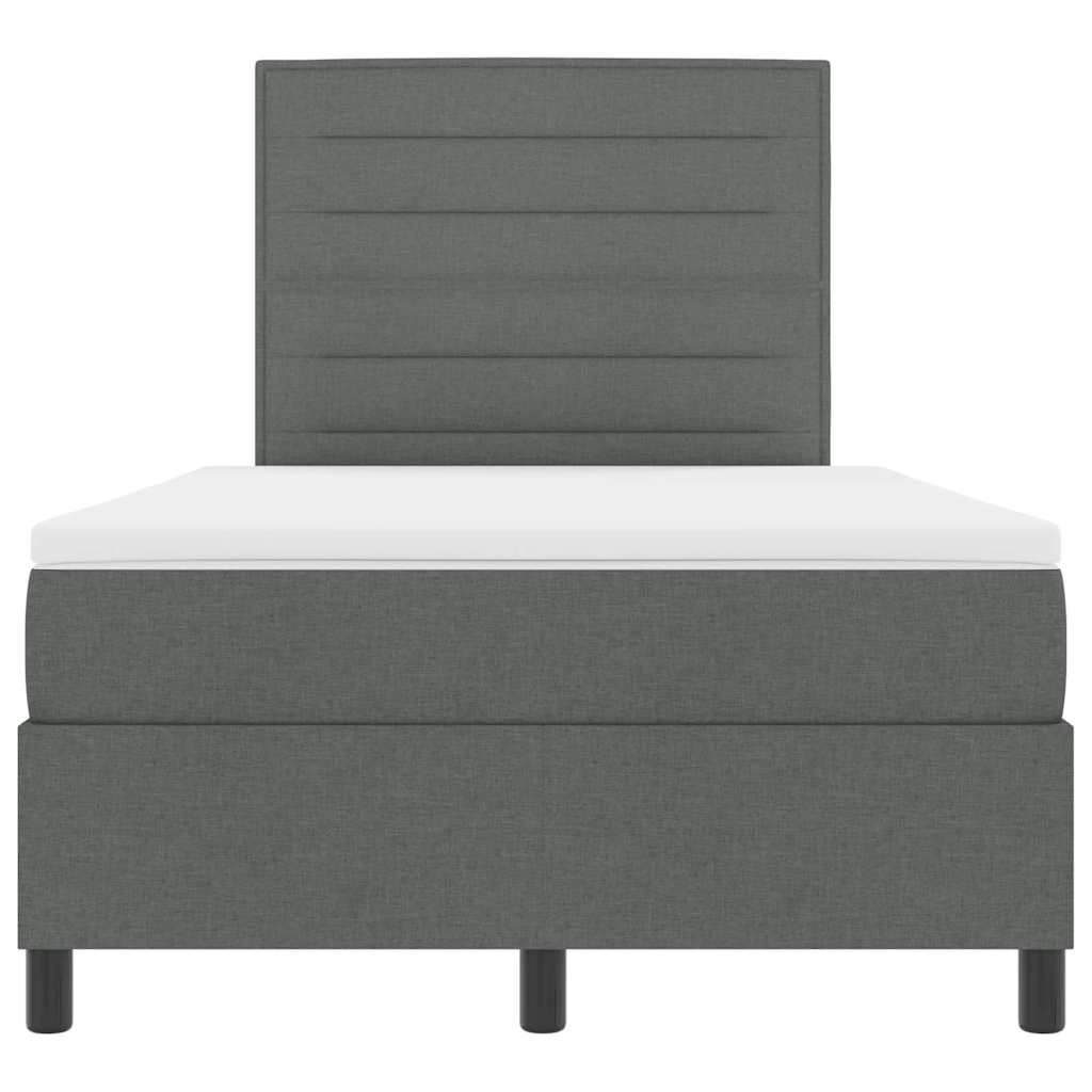 Letto a molle con materasso Grigio scuro 120 x 200 cm Tessuto | homemem39