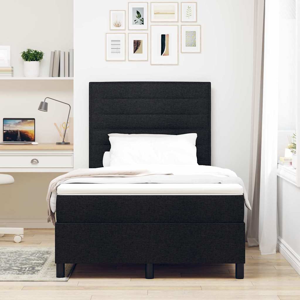 Letto a molle con materasso Nero 120 x 200 cm Tessuto | homemem39