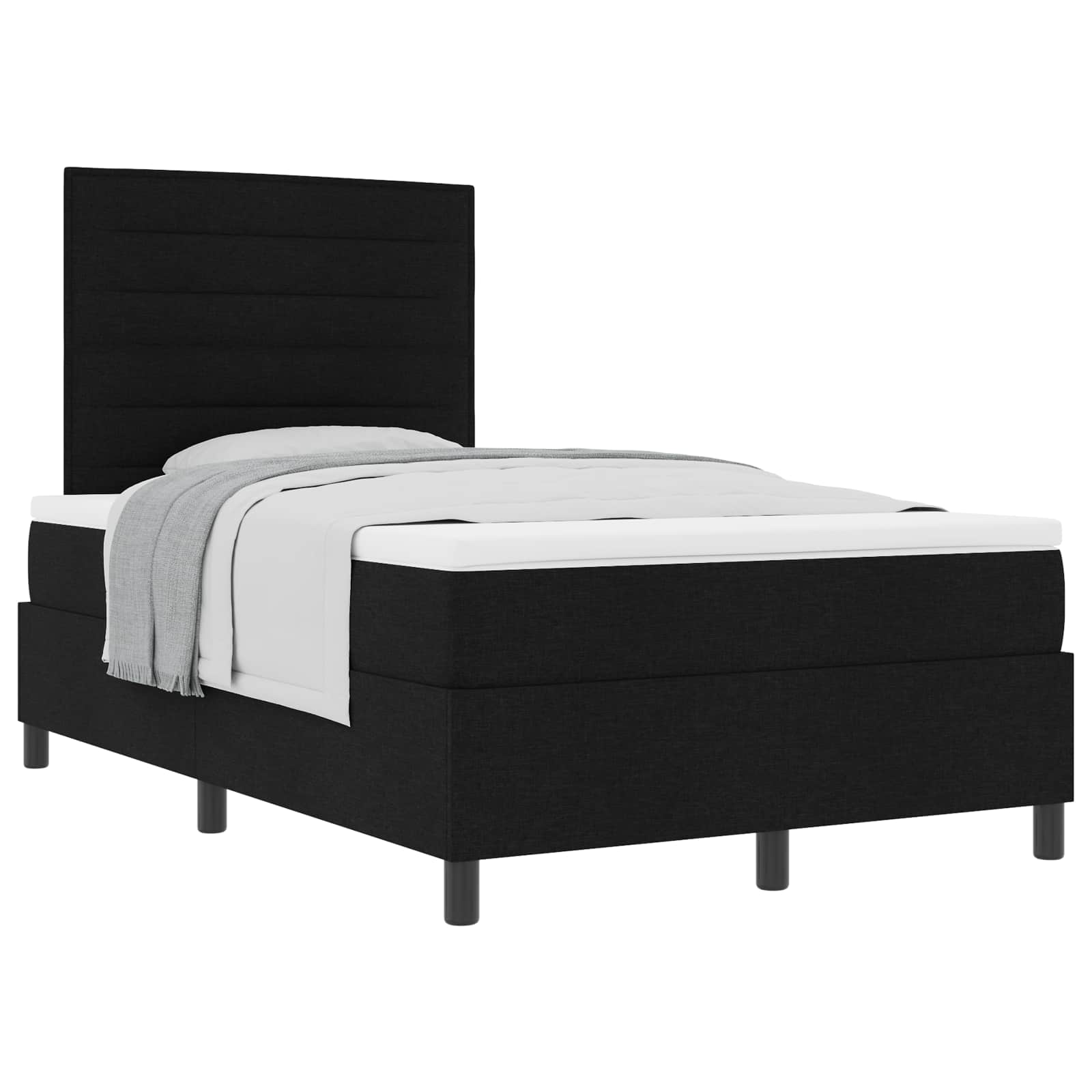 Letto a molle con materasso Nero 120 x 200 cm Tessuto | homemem39