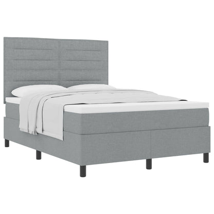 Letto a molle con materasso Grigio chiaro 140 x 190 cm Tessuto
