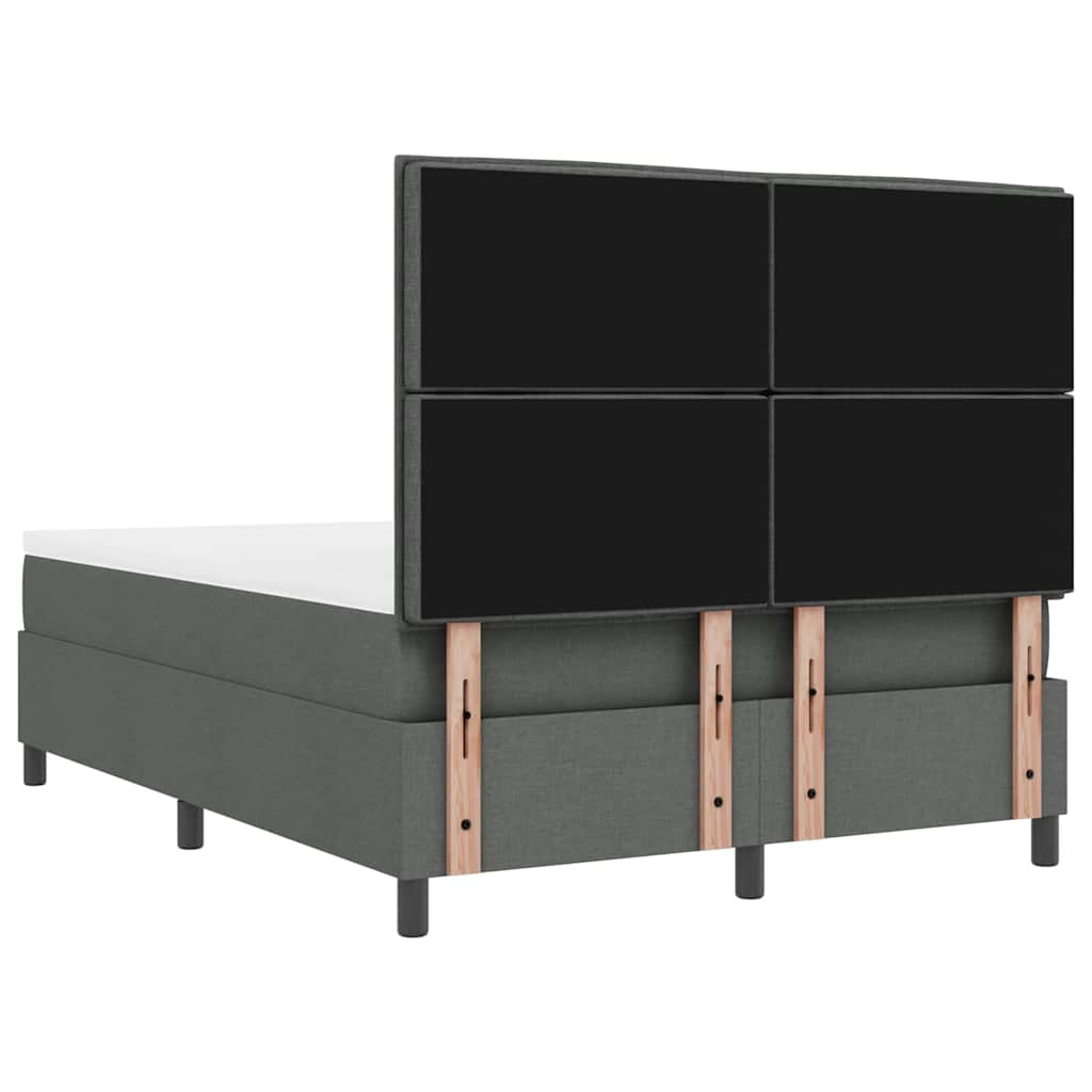 Letto a molle con materasso Grigio scuro 140 x 190 cm Tessuto