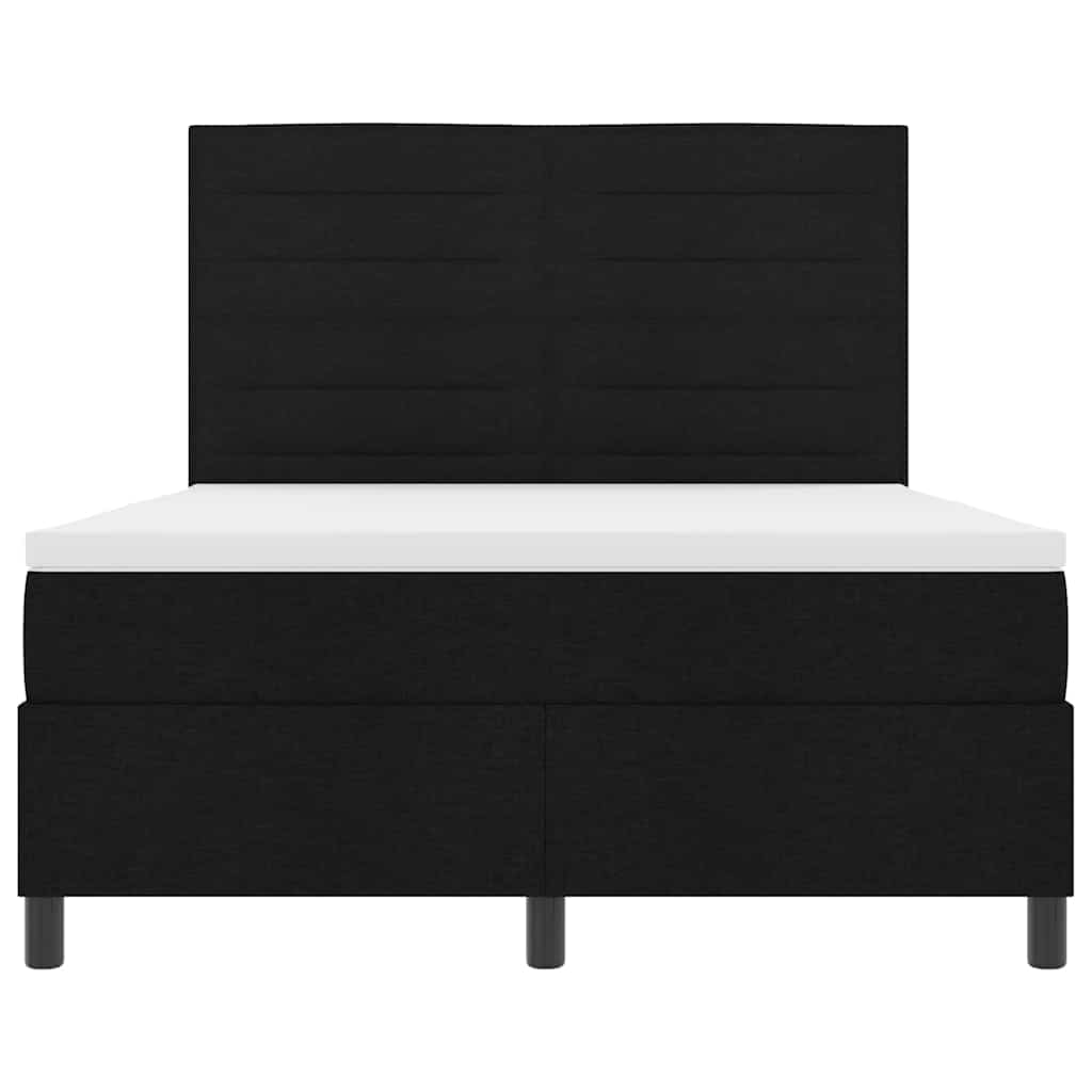 Letto a molle con materasso Nero 140 x 190 cm Tessuto | homemem39