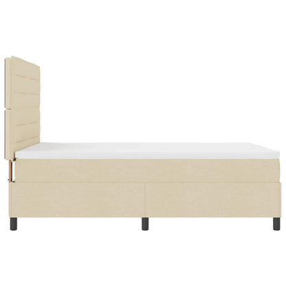 Letto a molle con materasso Crema 140 x 190 cm Tessuto | homemem39
