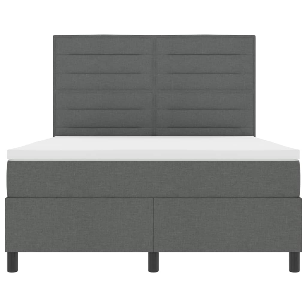 Letto a molle con materasso Grigio scuro 160 x 200 cm Tessuto