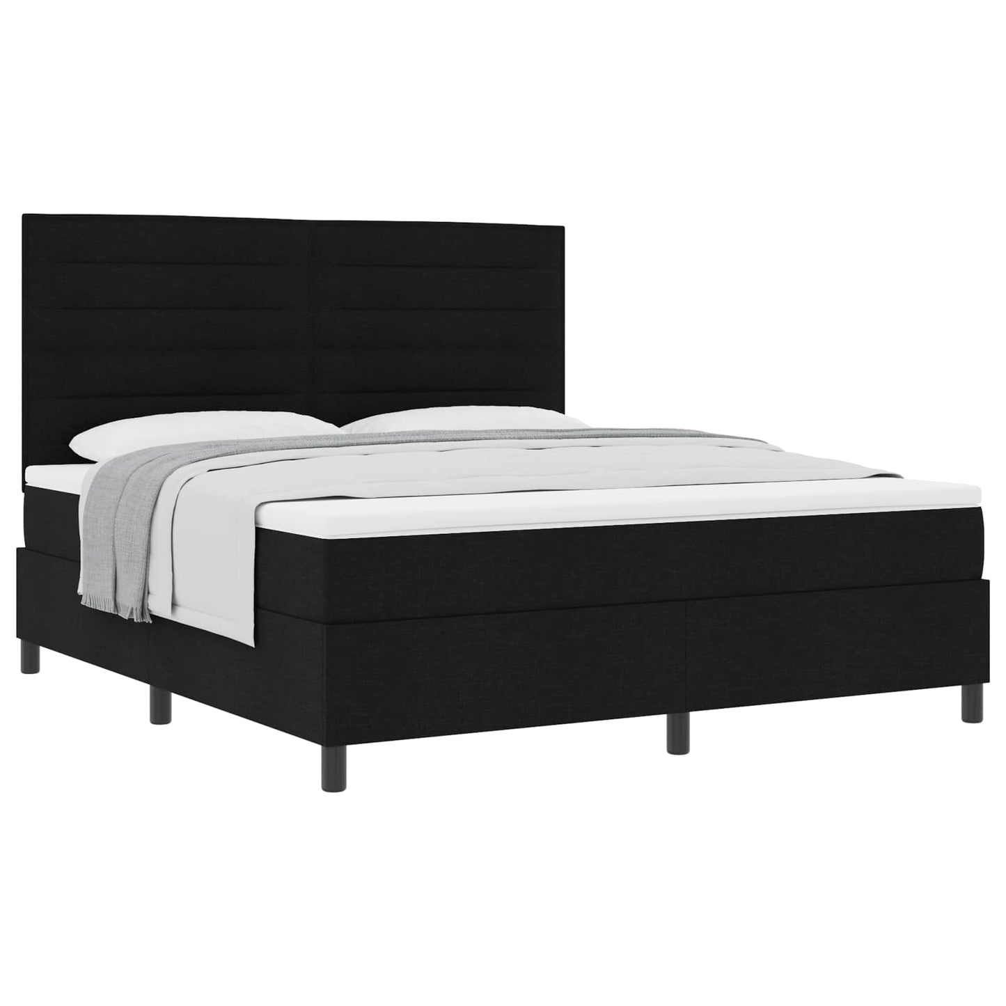Letto a molle con materasso Nero 180 x 200 cm Tessuto | homemem39