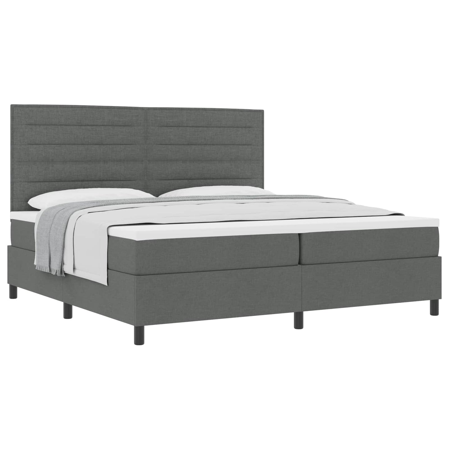 Letto a molle con materasso Grigio scuro 200 x 200 cm Tessuto | homemem39