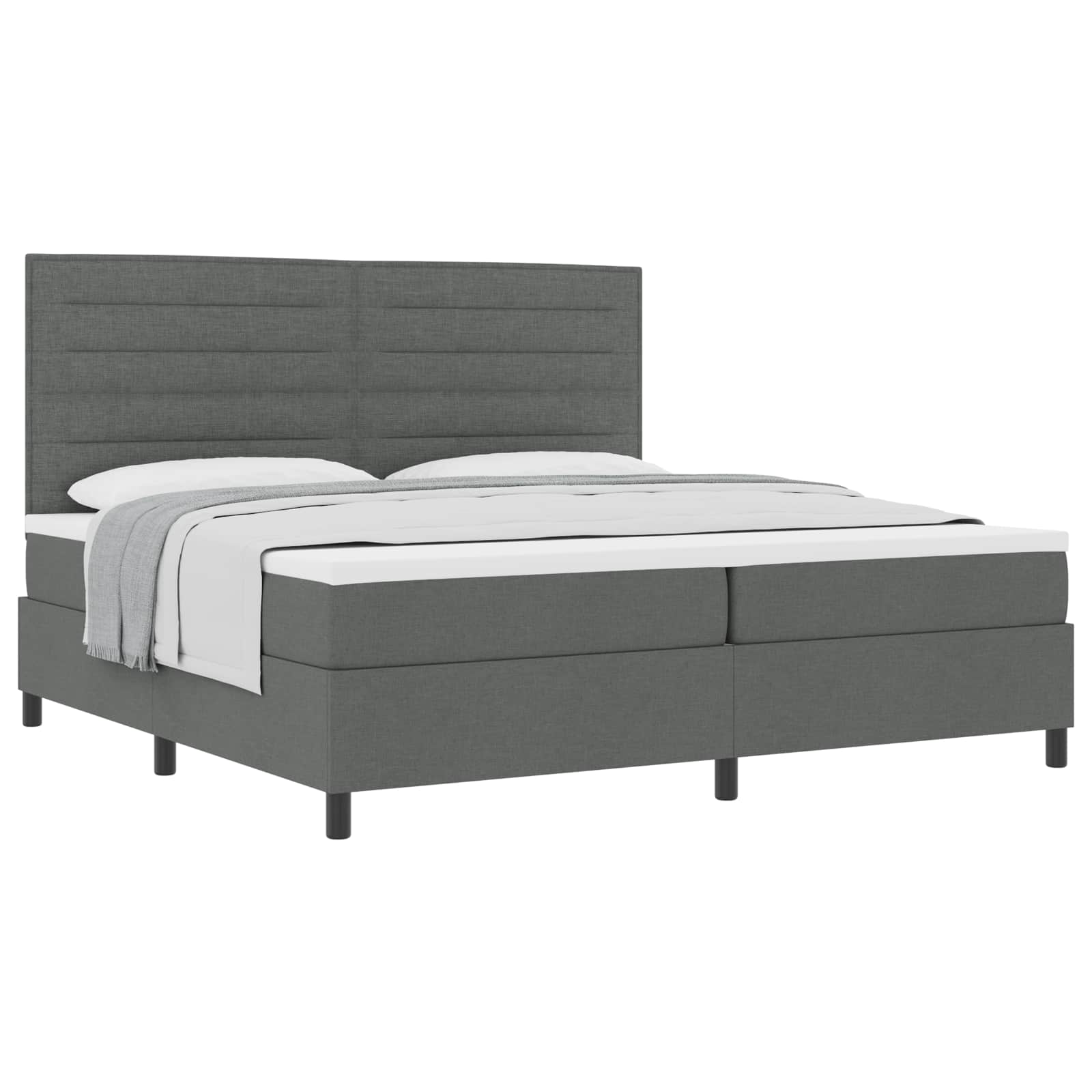 Letto a molle con materasso Grigio scuro 200 x 200 cm Tessuto | homemem39