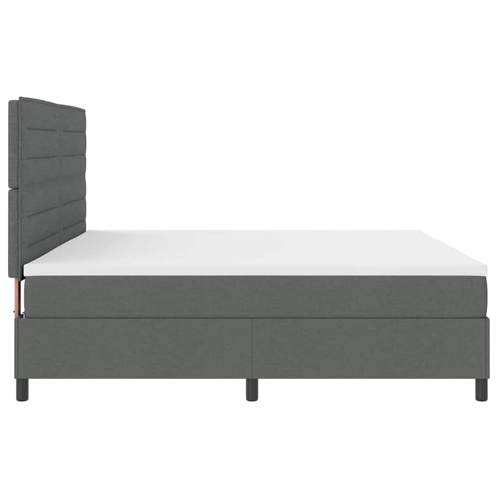 Letto a molle con materasso Grigio scuro 200 x 200 cm Tessuto | homemem39