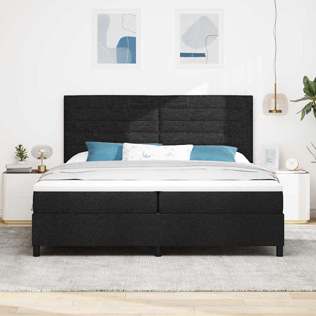 Letto a molle con materasso Nero 200 x 200 cm Tessuto | homemem39