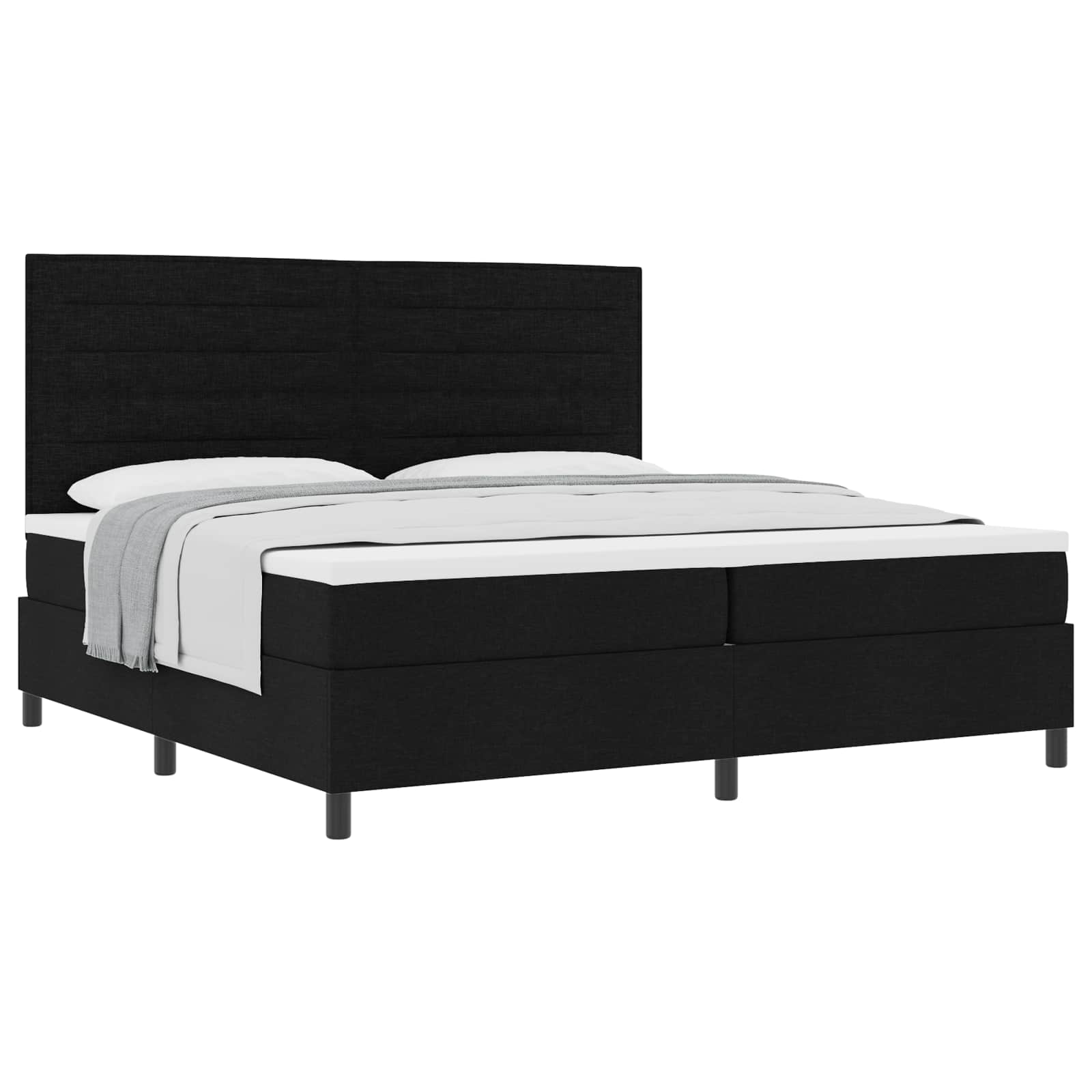 Letto a molle con materasso Nero 200 x 200 cm Tessuto | homemem39