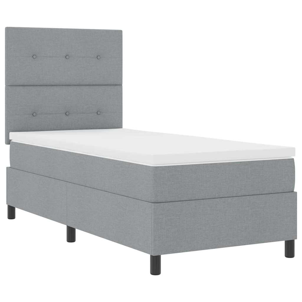 Letto a molle con materasso Grigio chiaro 80 x 200 cm Tessuto | homemem39