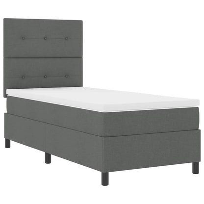 Letto a molle con testiera Grigio scuro 80 x 200 cm Tessuto | homemem39