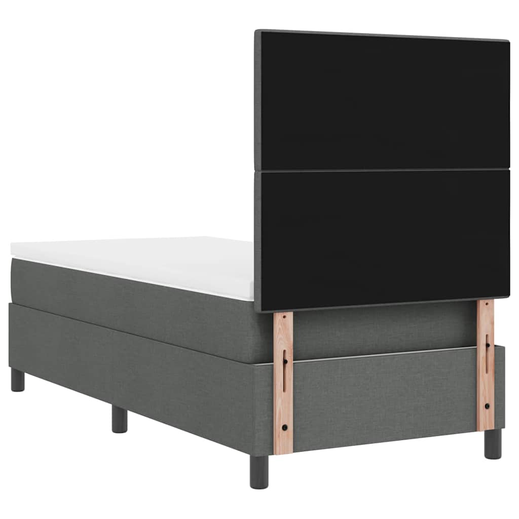 Letto a molle con testiera Grigio scuro 80 x 200 cm Tessuto | homemem39