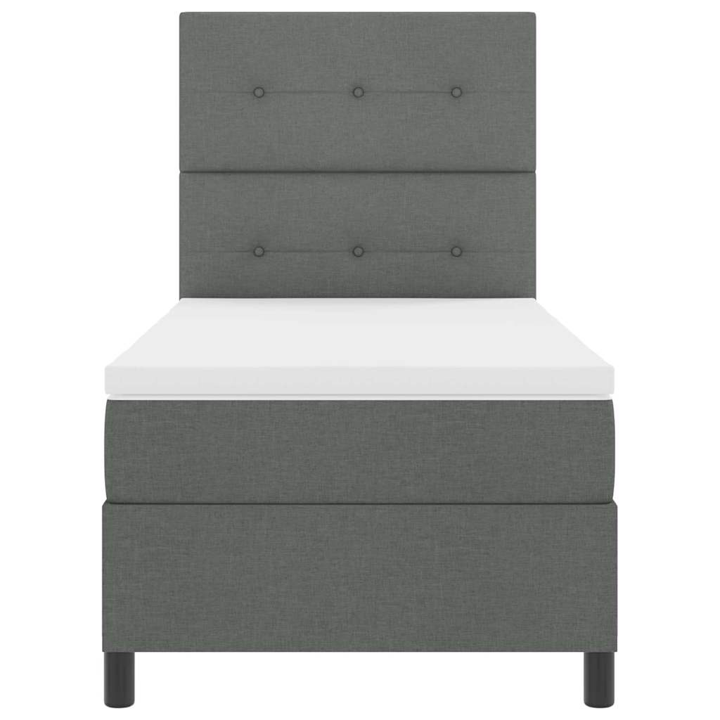 Letto a molle con testiera Grigio scuro 80 x 200 cm Tessuto | homemem39
