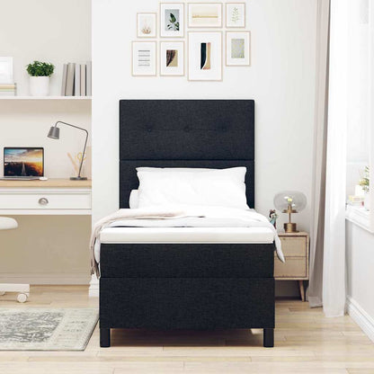 Letto a molle con testiera Nero 80 x 200 cm Tessuto | homemem39