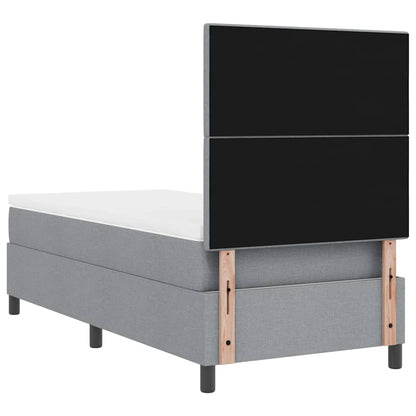 Letto a molle con testiera Grigio chiaro 90 x 190 cm Tessuto | homemem39