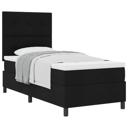 Letto a molle con testiera Nero 90 x 190 cm Tessuto | homemem39