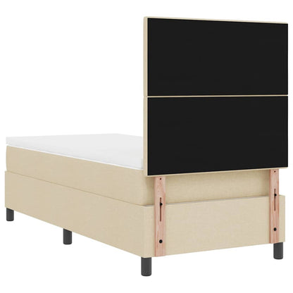Letto a molle con materasso Crema 90 x 190 cm Tessuto | homemem39