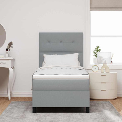 Letto a molle con testiera Grigio chiaro 90 x 200 cm Tessuto | homemem39