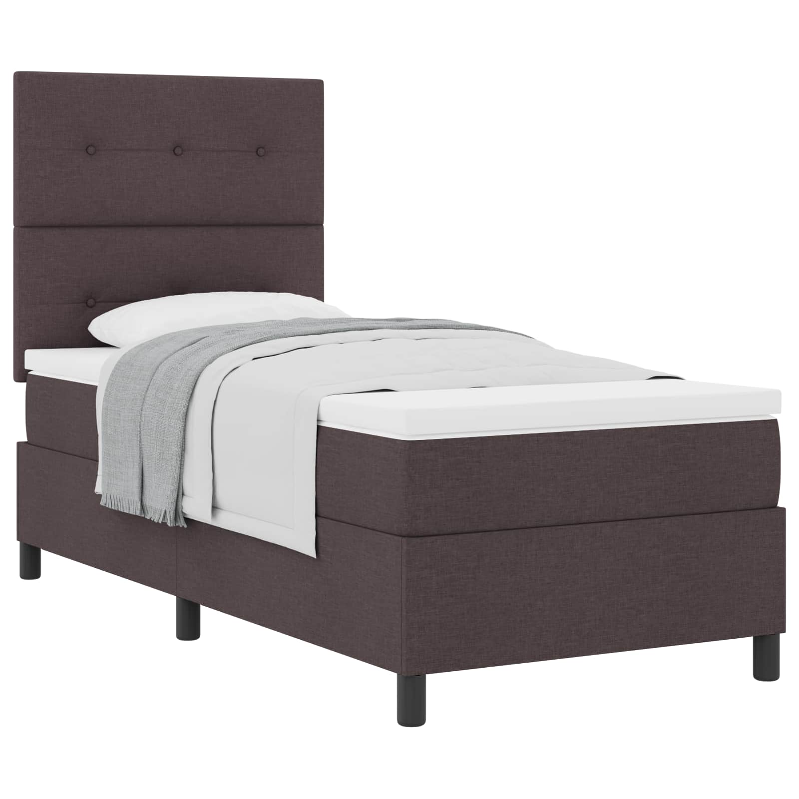 Letto a molle con testiera Marrone Scuro 100 x 200 cm Tessuto | homemem39