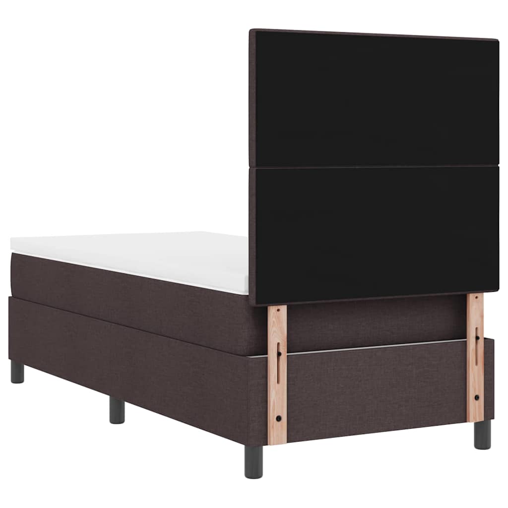 Letto a molle con testiera Marrone Scuro 100 x 200 cm Tessuto | homemem39