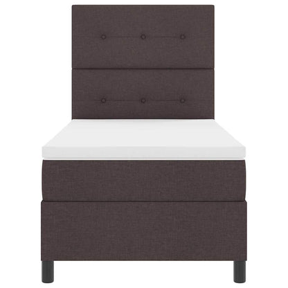 Letto a molle con testiera Marrone Scuro 100 x 200 cm Tessuto | homemem39